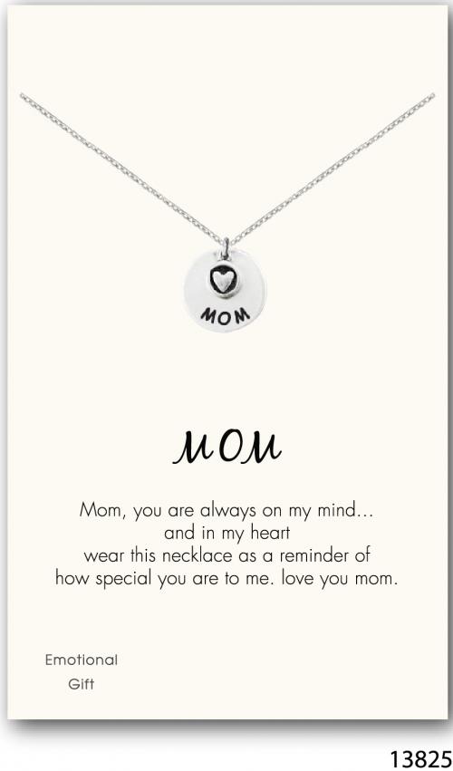 Love mom silver pendant